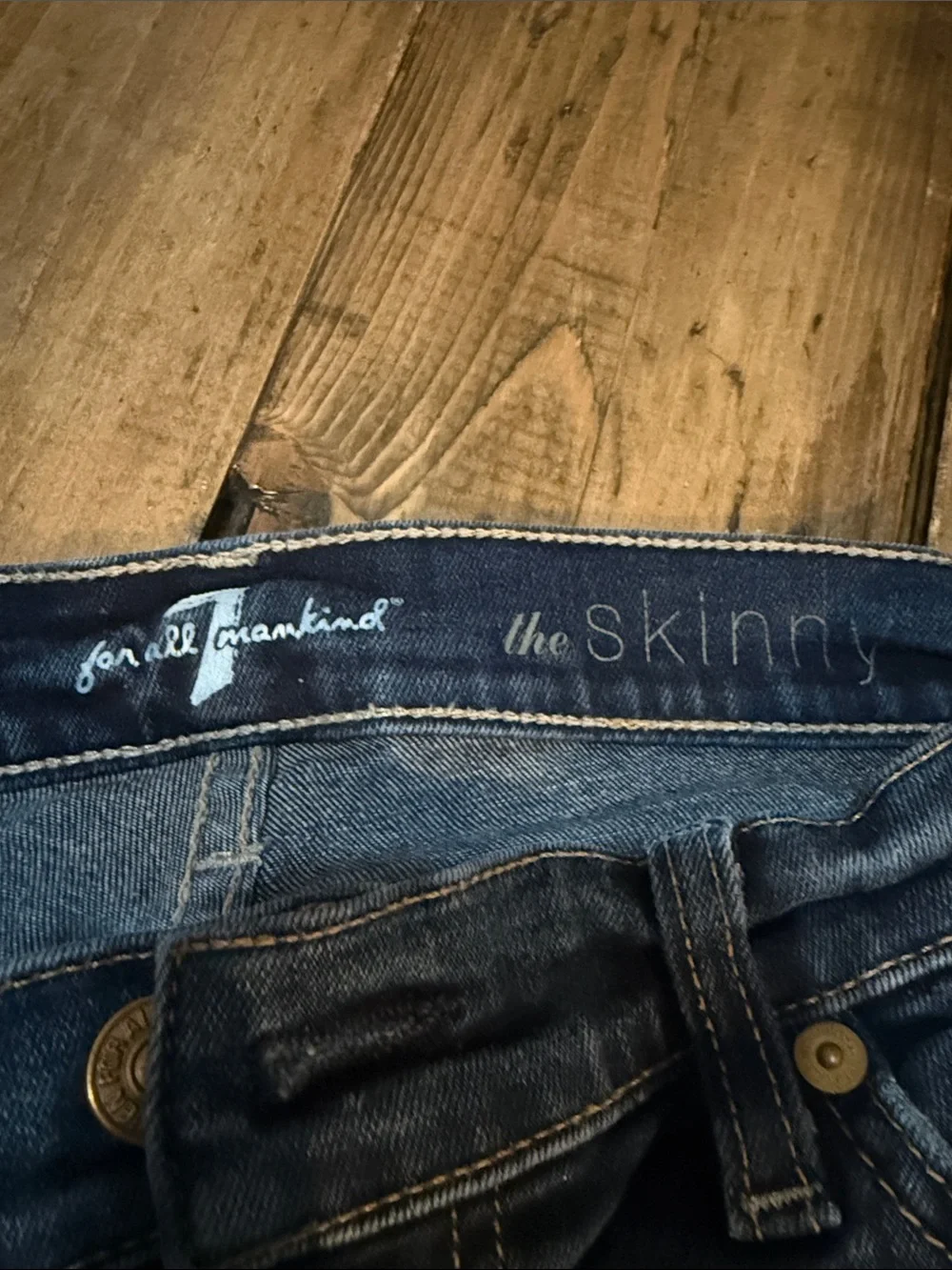 7 For All Mankind Dark Wash Skinny Jeans